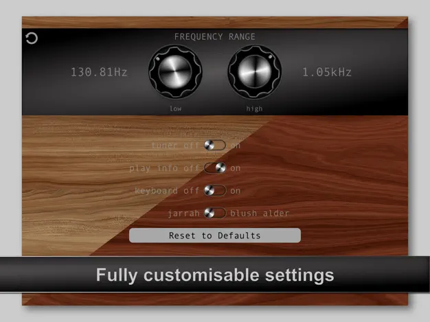 Settings screen